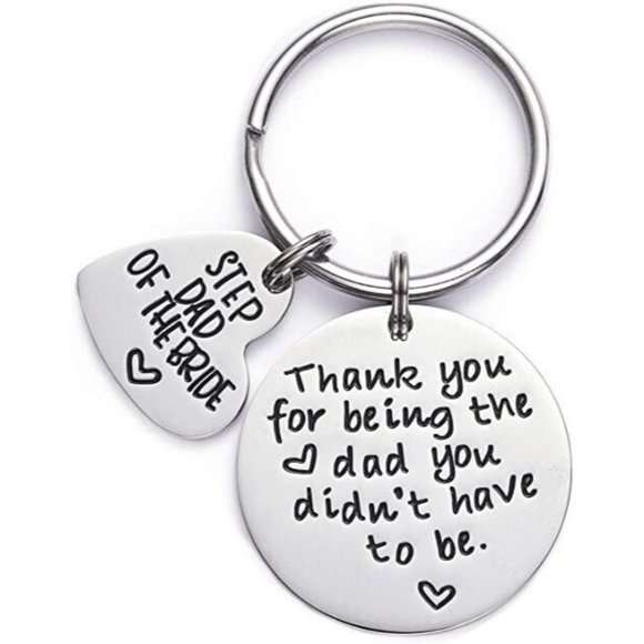 Stepfather of the Bride Wedding Bridal Dad-Daughter Love Keychain Gift B… - Picture 1 of 5